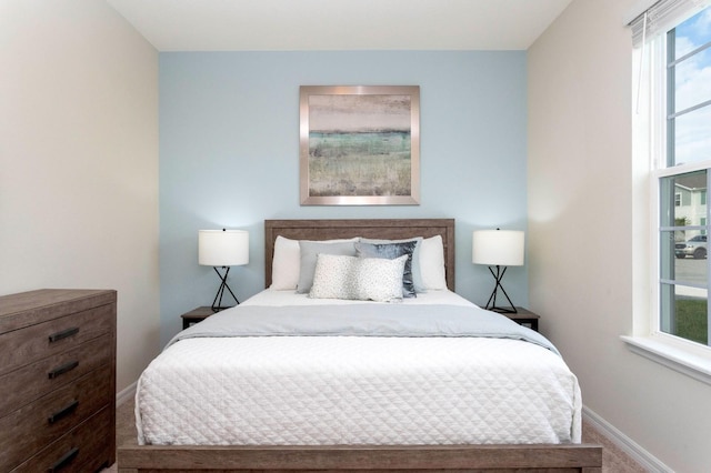 bedroom with carpet floors