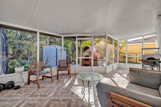 view of sunroom