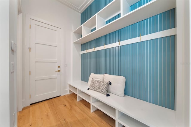 mudroom featuring wood finished floors