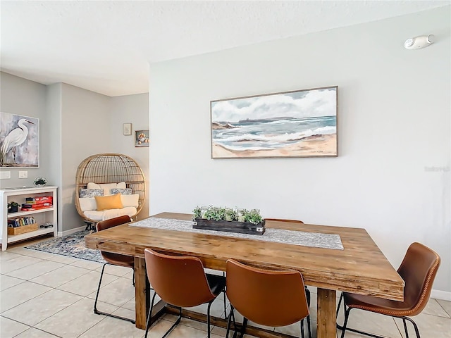 view of tiled dining space