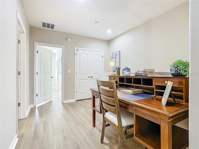 office space featuring hardwood / wood-style flooring