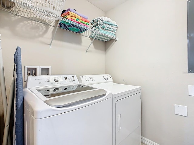 laundry area with washer and dryer