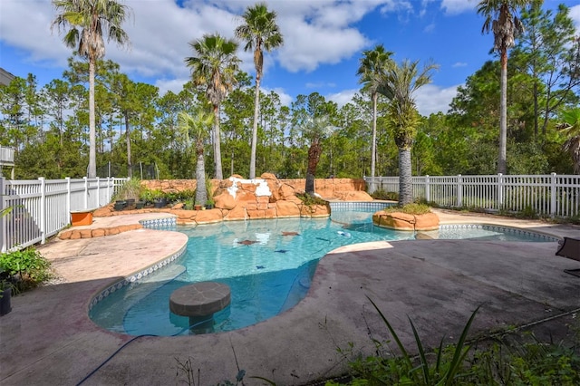 view of pool featuring a patio area