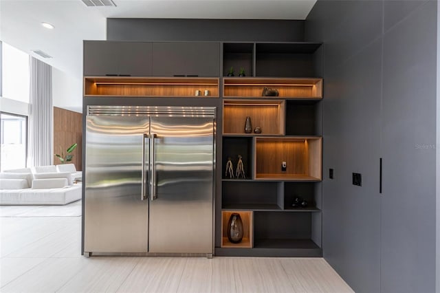 kitchen with built in fridge