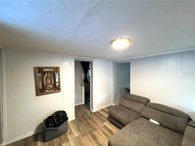 living room with hardwood / wood-style flooring