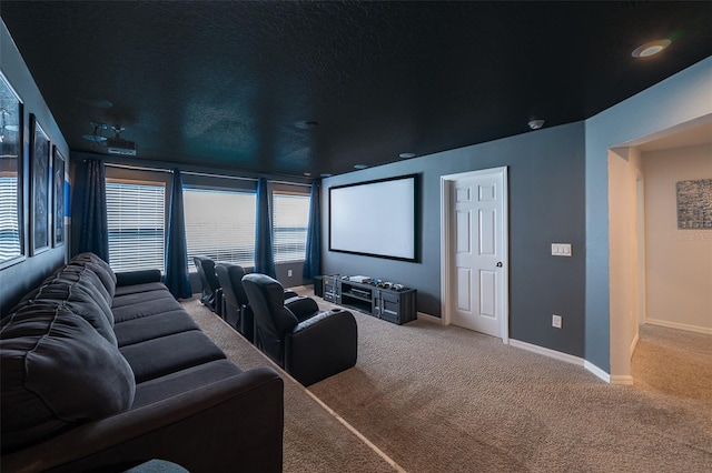 view of carpeted cinema room