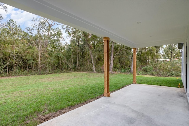 view of yard featuring a patio area