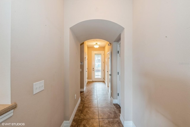 corridor with tile patterned floors