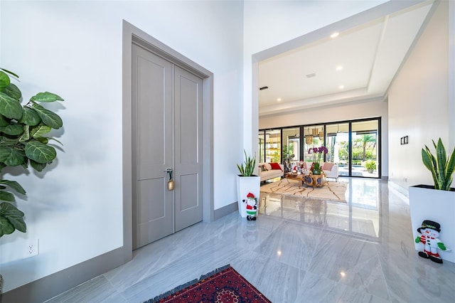 corridor featuring french doors