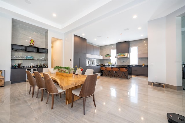 dining room with sink