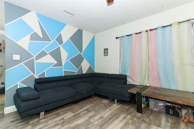 living room featuring hardwood / wood-style floors