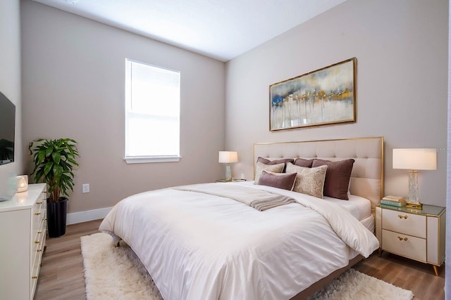 bedroom featuring light hardwood / wood-style flooring