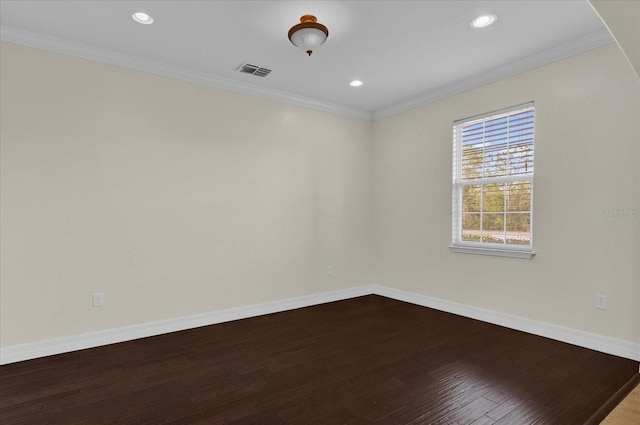 19206 Robertson St, Orlando, FL 32833 - unfurnished room with dark wood-style floors, recessed lighting, and crown molding