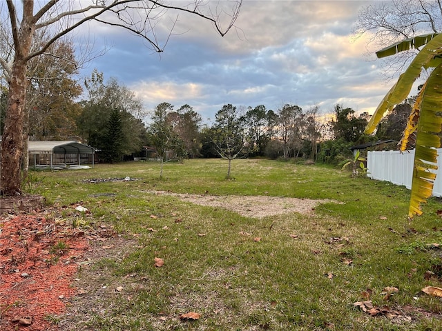 view of yard featuring a carport