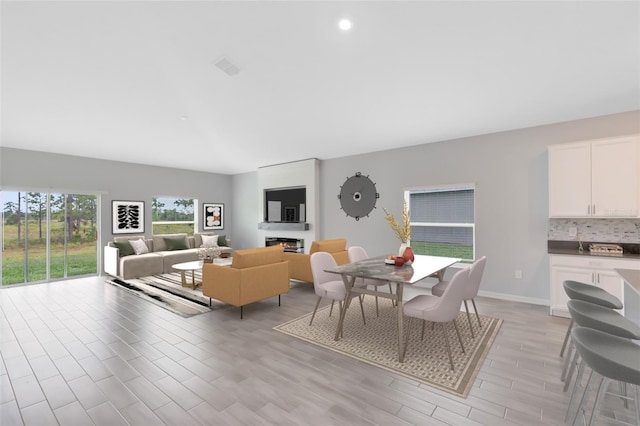 dining room with light hardwood / wood-style flooring