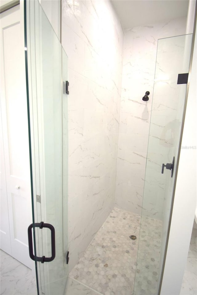 bathroom featuring walk in shower