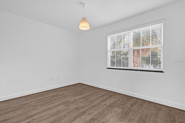 empty room with hardwood / wood-style flooring