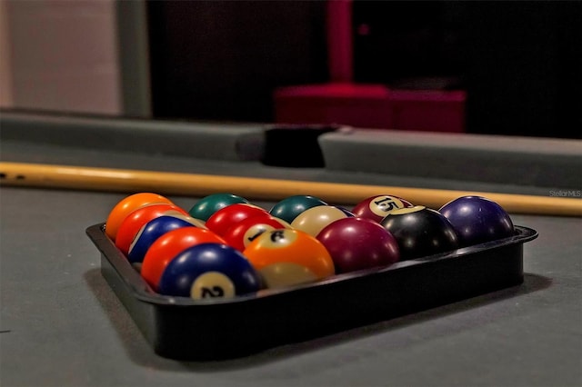 interior details featuring billiards