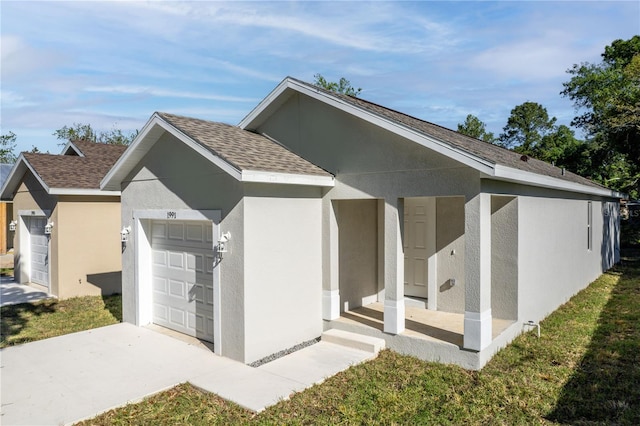 view of home's exterior with a garage