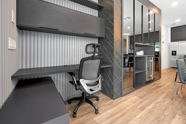 office space featuring light hardwood / wood-style flooring