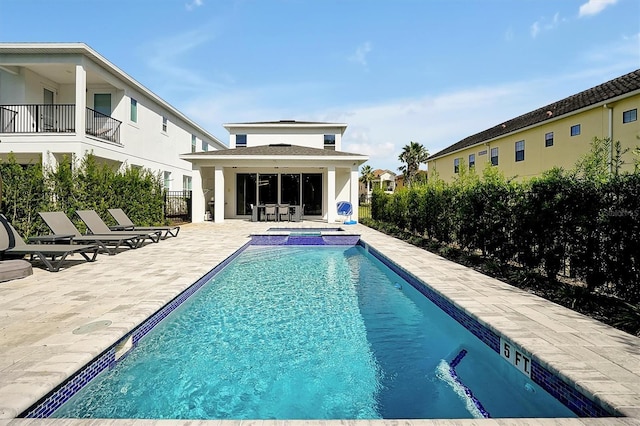 view of pool with a patio