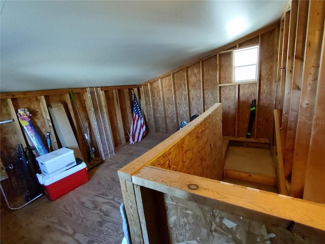 interior space with vaulted ceiling