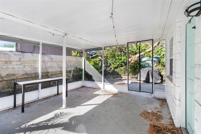 view of unfurnished sunroom