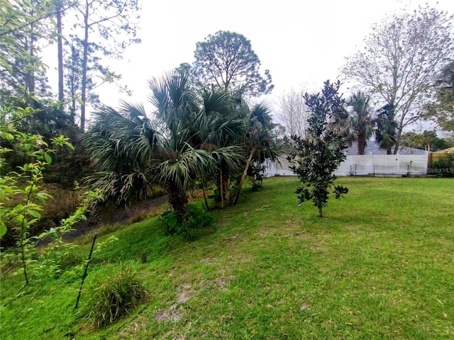 view of yard with fence