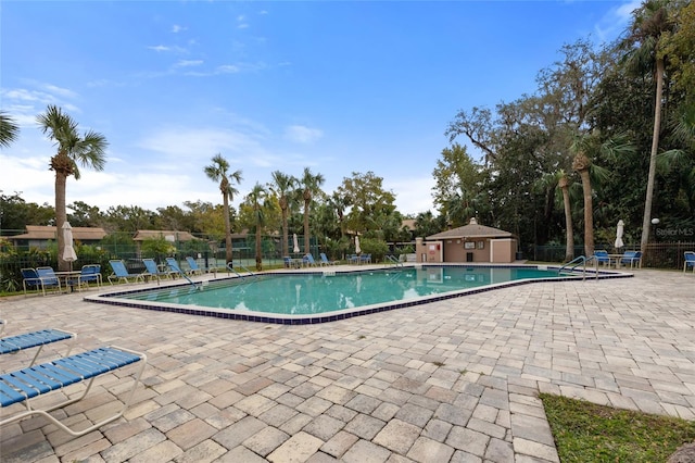 view of pool with a patio