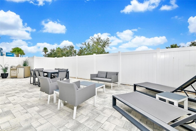 view of patio with outdoor lounge area