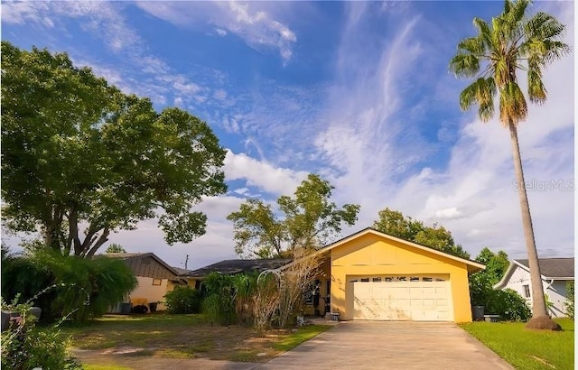 view of front of house with a garage