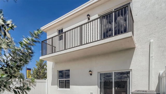 view of property exterior with a balcony