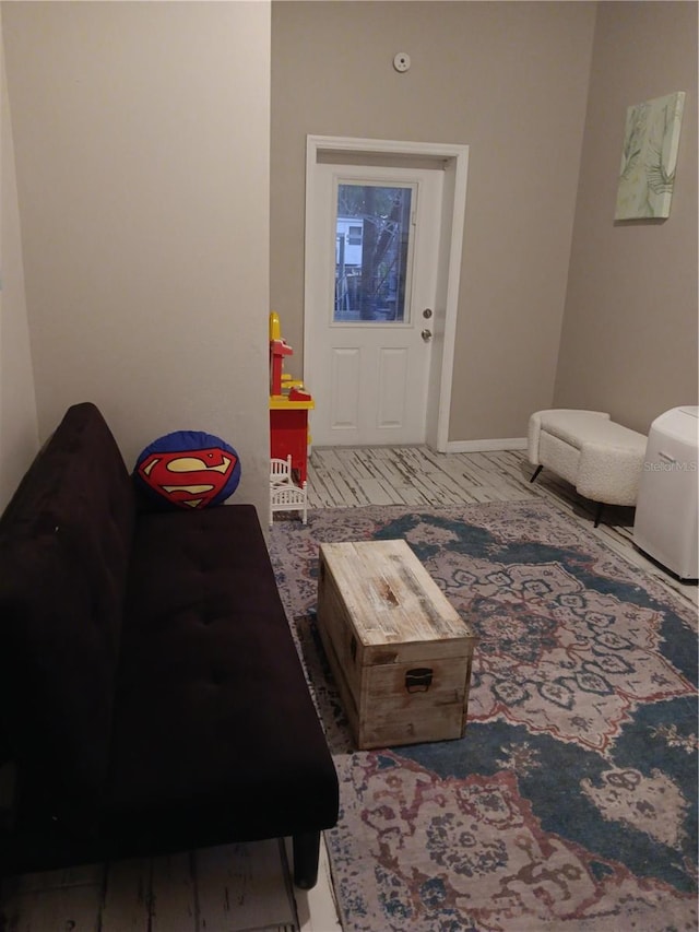 living room with wood-type flooring