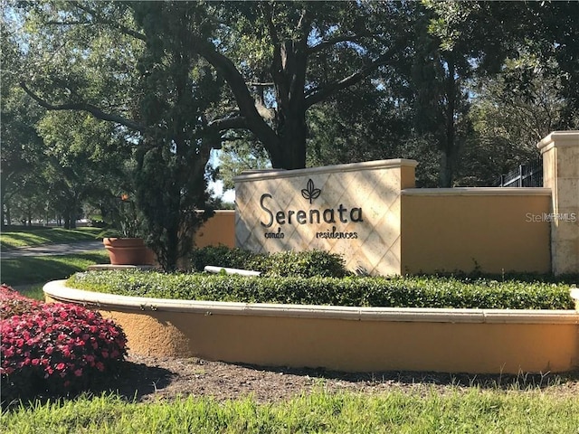 view of community sign