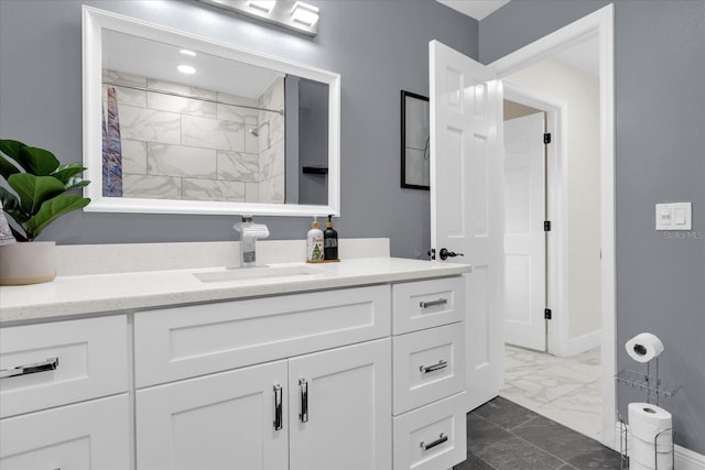 857 S Atmore Cir, Deltona, FL 32725 - full bathroom with marble finish flooring, vanity, and a shower