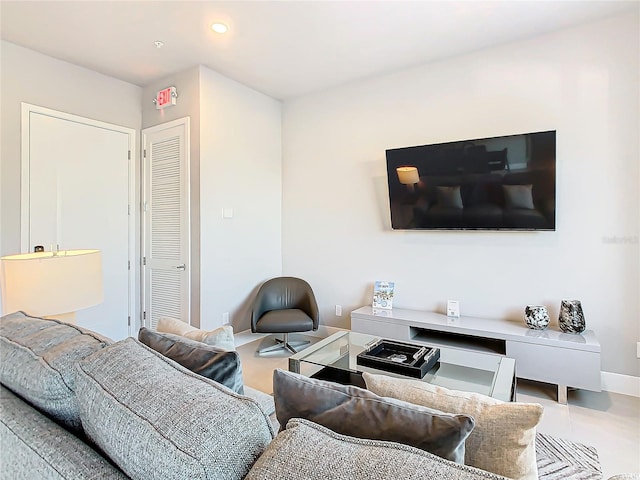 view of tiled living room