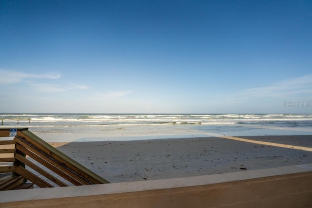 view of water feature featuring a beach view