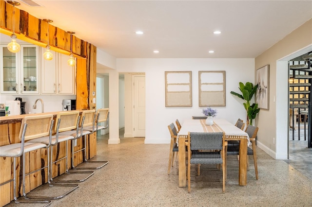 dining area with sink