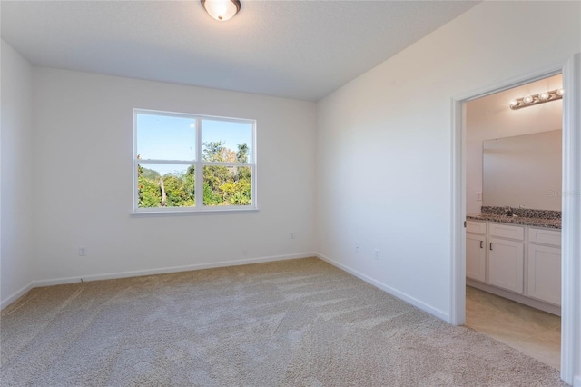 spare room featuring light colored carpet