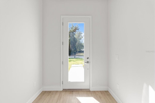 entryway featuring light wood-type flooring