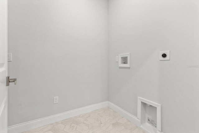 laundry area with hookup for a washing machine and hookup for an electric dryer