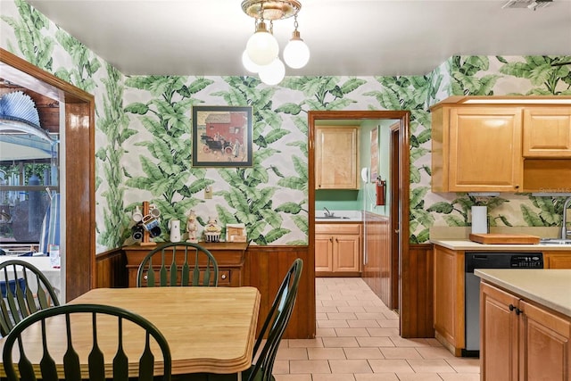 dining room featuring sink