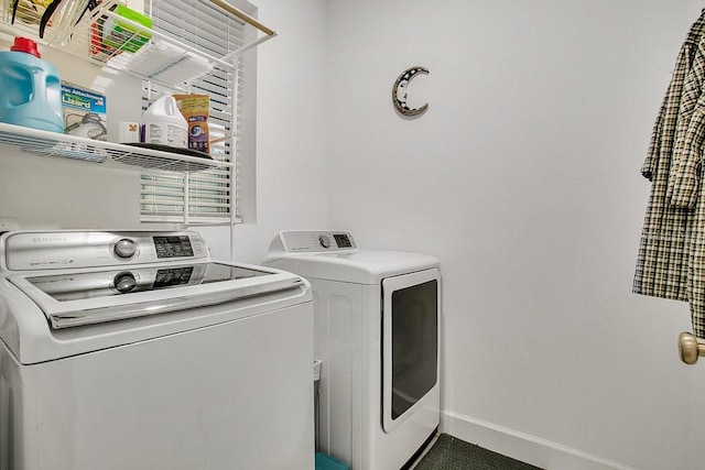 laundry area featuring washer and dryer