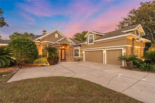 view of front of house featuring a garage