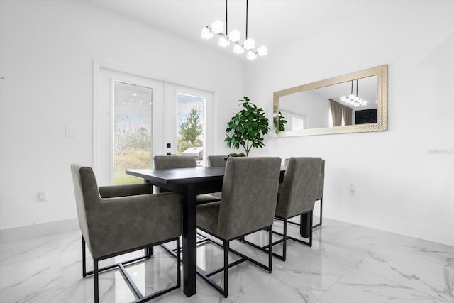 dining room featuring french doors