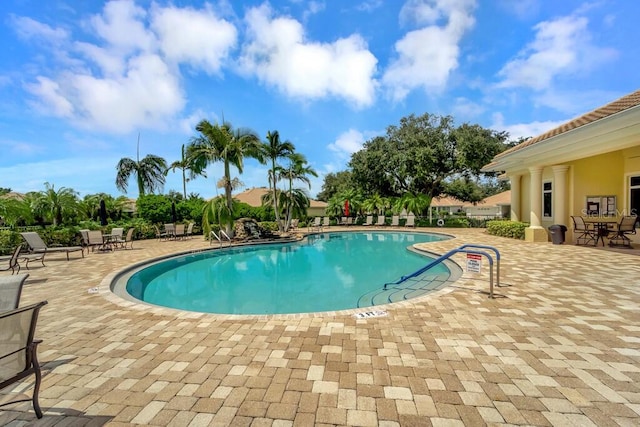 view of pool with a patio area