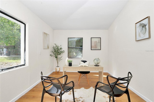 office area featuring light wood-type flooring