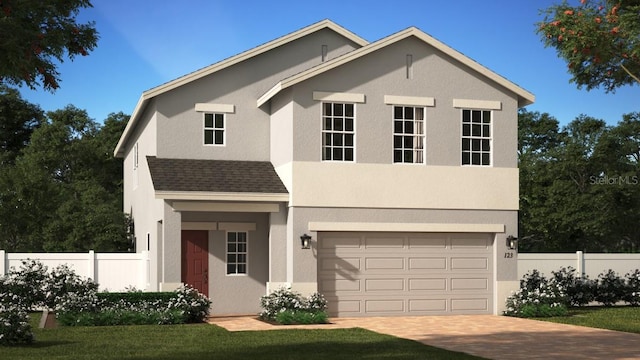 view of front facade featuring a garage