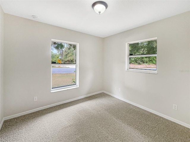 view of carpeted spare room