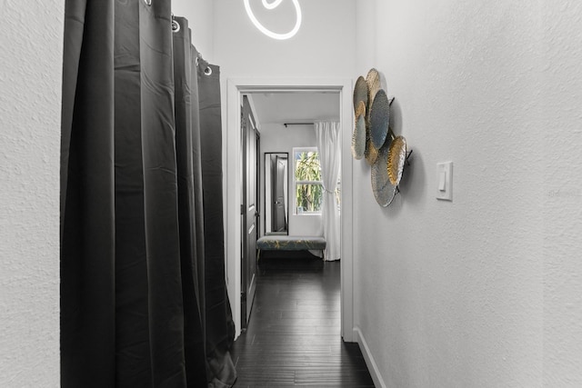 hall featuring dark hardwood / wood-style flooring